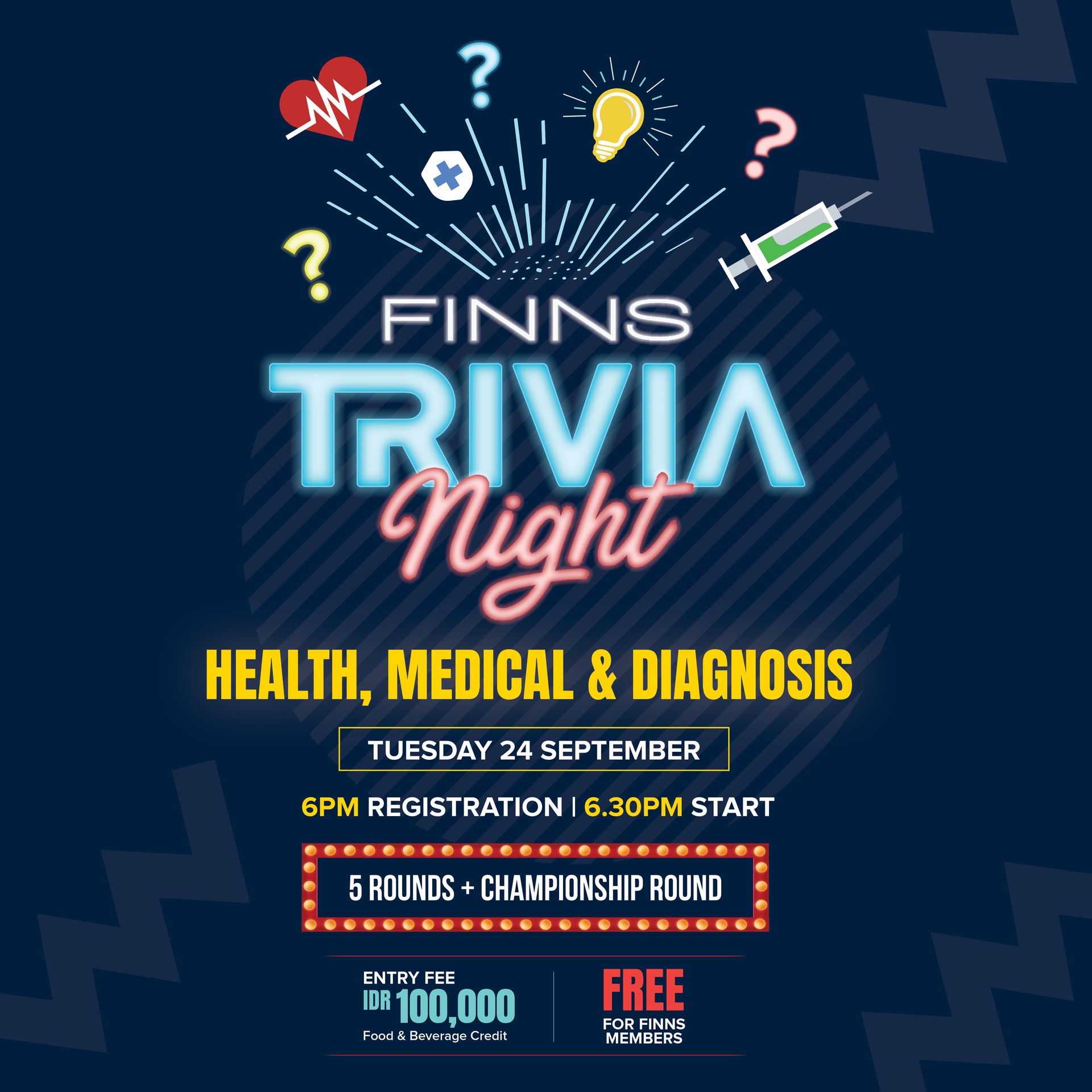 2024.8.28 TRIVIA NIGHT - 24 SEPT - Health, Medical & Diagnosis-WHATS ON